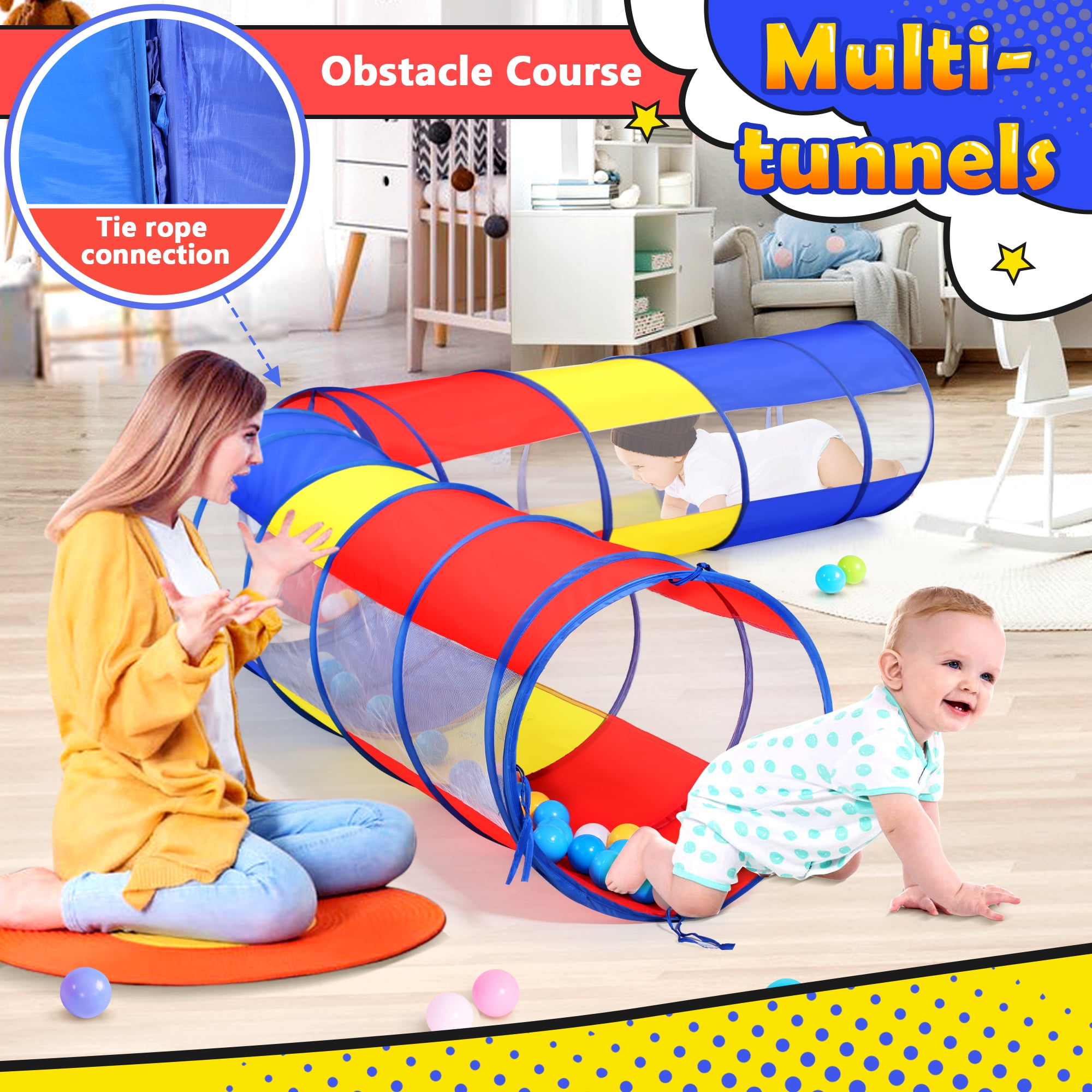 PigPigPen Kids Tunnel for Toddlers,Pop Up Play Tunnel Tent for Babies or Do : PigPigPen Kids Tunnel for Toddlers,Pop Up Play Tunnel