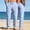 Light Blue, variant on WIZUTIZ Men Linen Pants 2026 Summer Fashion Straight Leg Elastic Waist Beach Pant Lightweight Vacation Trousers with Pockets