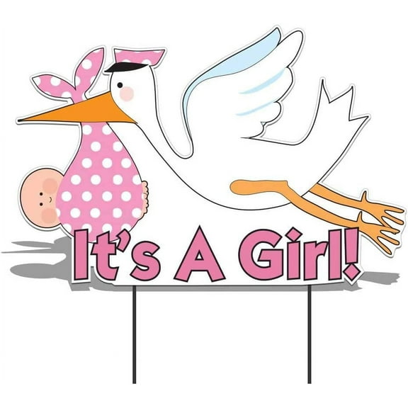 Victory Store "It's a Girl" 31.5” x 20” Baby Announcement Yard Signs (2 Count)
