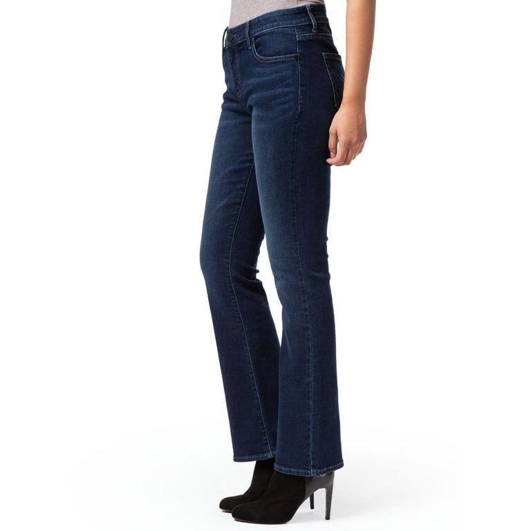 Jordache Women's Mid Rise Curvy Bootcut Jeans 