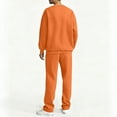 thumbnail image 4 of VBTAPA Mens Lounge Sweatsuit Set Fleece Crewneck Sweatshirt and Drawstring Sweatpants Tracksuits 2 Piece Fall Winter Outfits Orange XXL, 4 of 9