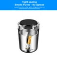 thumbnail image 4 of Car Ashtray with Lid, Detachable Stainless Steel Ashtray with LED Blue Light, Portable Mini Trash Can, Universal Car Accessories, Black, 4 of 8