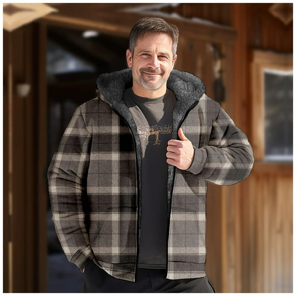 Quilted flannel shirt with zipper outlet