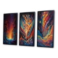 thumbnail image 3 of Designart "Visionary Rainbow Mystery Landscapes II" Abstract Landscape Framed Wall Art Set Of 3 - Multicolor Abstract Landscapes Frame Gallery Wall Set For Home Decor, 3 of 6