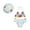 White, variant on Infant Baby Girl Flower Swimsuit 3Pcs Halter Triangle Tops Ruffle Bottoms Sun Hat Bikini Set Bathing Suit Swimwear