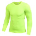 thumbnail image 1 of Zonghan Autumn Spring Men Long Sleeve Sports Compression Basketball Running Tops Tight T Shirts Fast Drying Fitness GYM Base Layer Tops Green L, 1 of 6