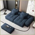 thumbnail image 5 of Modern 4-Piece Modular Sectional Sofa – Sparkling Chenille Fabric, No Assembly for Living Room, Blue, 5 of 21