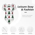 thumbnail image 4 of Salouo Buffalo Plaid Christmas Trees for Women's Short Sleeve Bodysuit,Sexy Bodysuits One Piece Round Neck Bodysuit Shapewear Tummy Control-Medium, 4 of 7