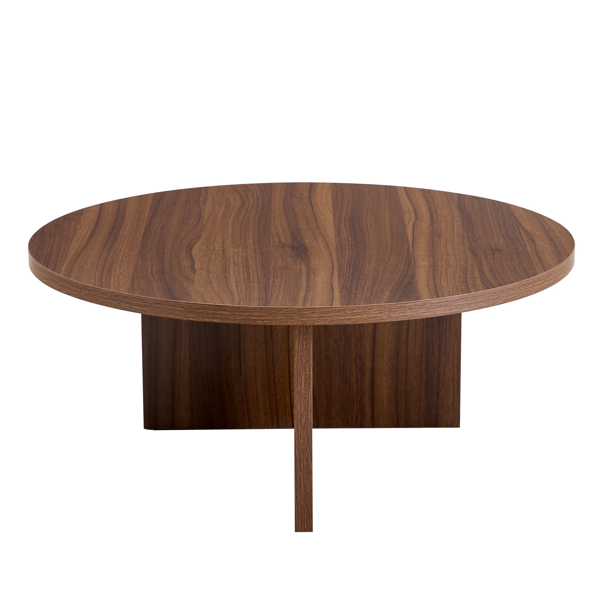 MDF Black Round Coffee Table for Various Interior Styles, Exhibiting Modern Minimalism and Nordic Charm, with Product Dimensions of 31.5*31.5*13.98 Inches