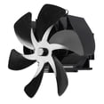 thumbnail image 2 of Ventilador de estufa de leña con 6 aspas, silencioso, con tubo de humos, para colgar en la pared, ecológico, color negro, 2 of 14