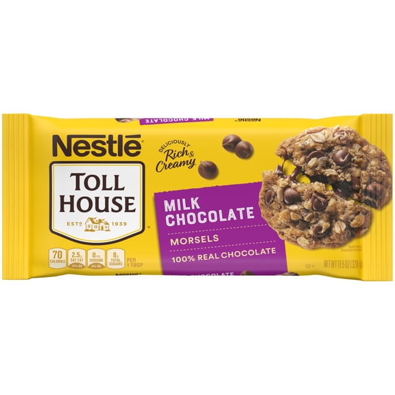 Pack Of 3 Nestle Toll House Milk Chocolate Morsels Baking Chips, 11.5 oz (Package May Vary)