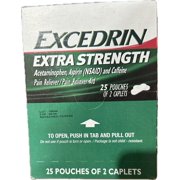 Excedrin Extra Strength Caplets 25 Packets of 2 (25/2's) Display Box