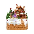 thumbnail image 1 of Centro de mesa con movimiento musical de casa navideña con luces y música, escena de nieve, regalos de fiesta para esposa, cumpleaños de año Nuevo 2 hombres de jengibre, 1 of 8