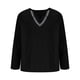 thumbnail image 4 of Blusas y camisas de manga larga con cuello redondo para hombre, informales, de color liso, con hombros descubiertos, rectas, con lazo en el pecho, bordadas, de licra., 4 of 8