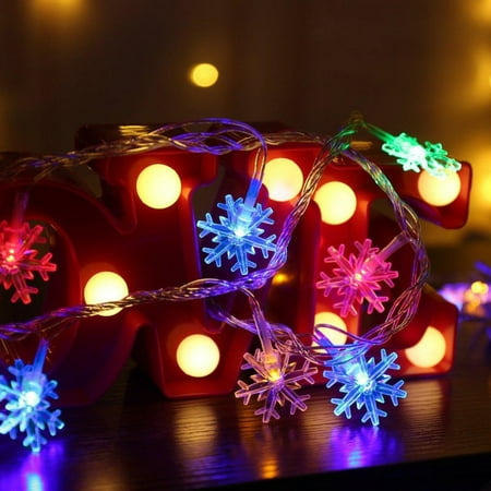 

Christmas Tree Lights Snowflake String Lights Outdoor Garden Party Christmas Eve Decoration Battery-Powered (Without Batteries) Christmas Tree Pendant