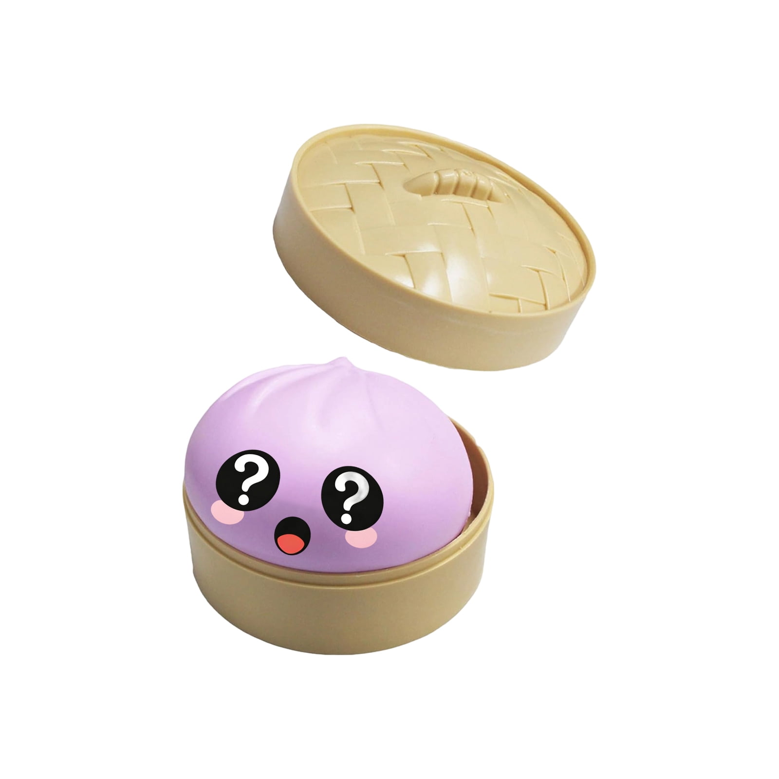 Glitter Colorful Dumpling Squishy, Cute Squishy Dumpling Large with Steamer, Squishy Dumpling Doll with Cute Expressions, Silicone Bun Sensory Fidget Dolls, Hand Pinching Decompression Dolls