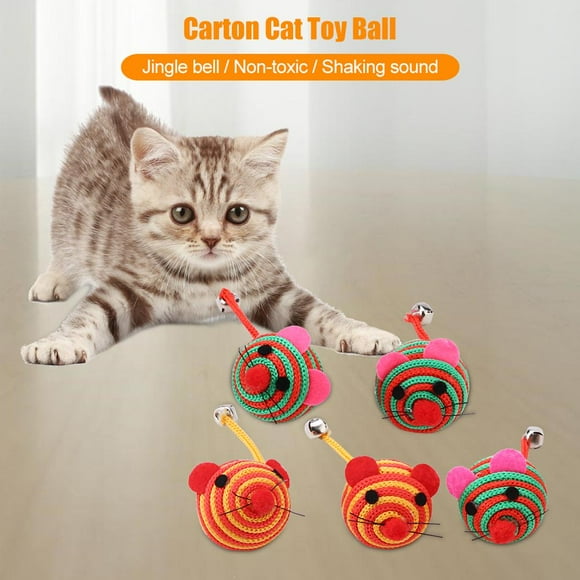 TOPINCN Rat Pet Toy, Dog Toy,5Pcs/set Pet Supply Cat Dog Chew Traning Fun Playing Toy Ball Cute Rat Random Color