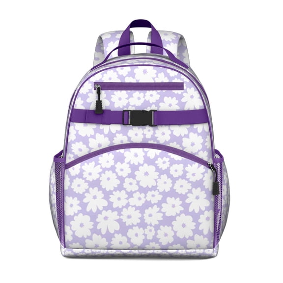 Floral Daisy Print Toddler Backpack Water-resistant School Backpack with Chest Strap and Spacious Storage Lightweight and Durable for Student and Students Daily Use