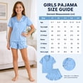 thumbnail image 6 of Aideaone Girls Satin Pajama Set Short Sleeve Button Down Silk Sleepwear 2 Piece Summer Loungewear for Child Girl 6-14Y, 6 of 6