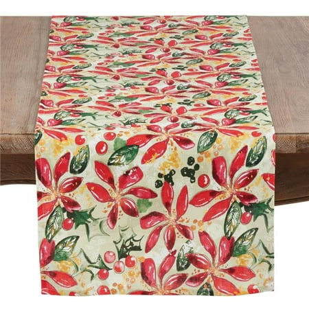 Saro Lifestyle 2057.M1672B 16 X 72 In. Fringe Lace Appliqu Table Runner Multi Color