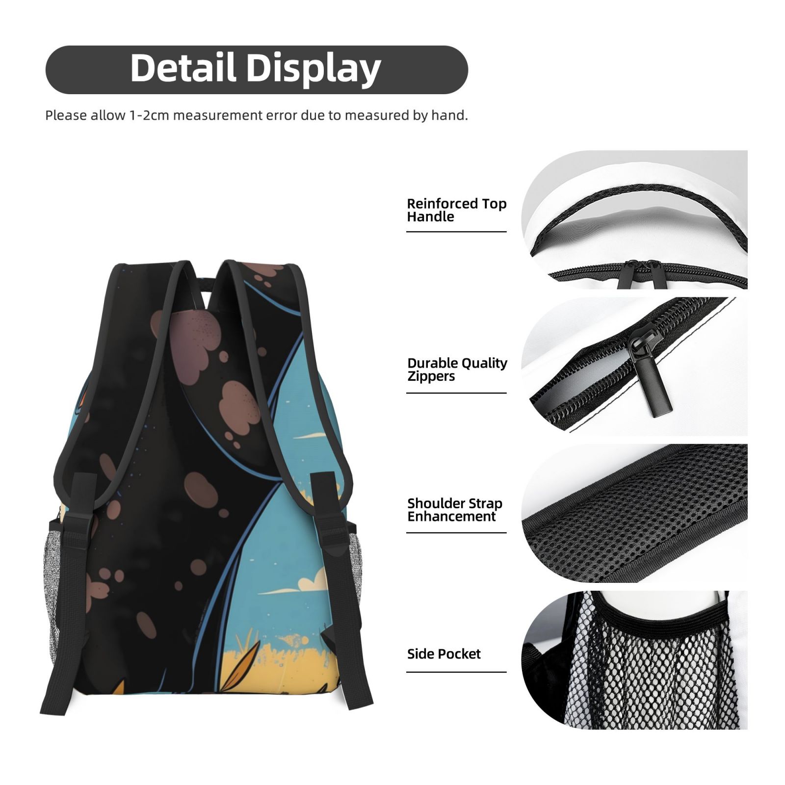 Xecao Whimsical Cartoon Cow Print Casual Backpack: A Computer Backpack Ideal for Men and Women, Perfect for College, School, or Daily Travels-One Size