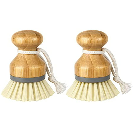 

MR.SIGA Bamboo Palm Brush Scrub Brush for Dishes Pots Pans Kitchen Sink Cleaning Pack of 2