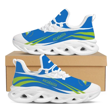 

Nicaragua National Flag National Emblem Design Spring Outdoor Basketball Shoes Lightweight Breathable Platform Shoes