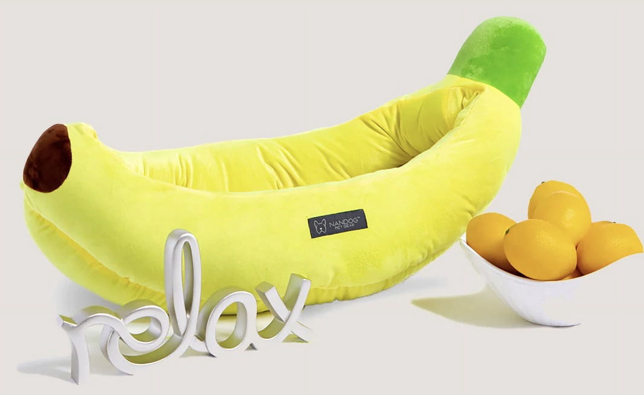 NANDOG Insta Fun Specialty Dog and Cat Bed Collection (Banana)