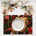 thumbnail image 3 of Merry Christmas Placemats of 4 Brown Old Paper Table Mat Boxes Balls Green Pine Tree Xmas Holiday Party Dinning Decoration 18x12 Inch, 3 of 11