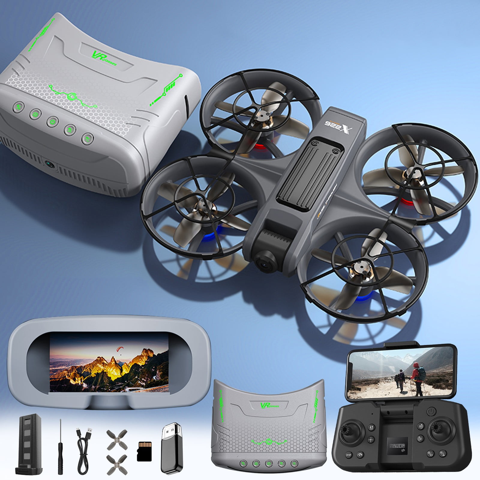 Drone with Camera and VR Glasses, 4K HD with Long Flight Time for Beginners, Kids & Adults