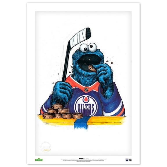 Cookie Monster Edmonton Oilers 24" x 36" Sesame Street Limited Edition Fine Art Print