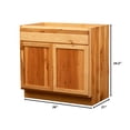 RTA Cabinets USA Hickory Clear Coat Vanity Base Cabinet 36"Wx34.5"Hx21 ...