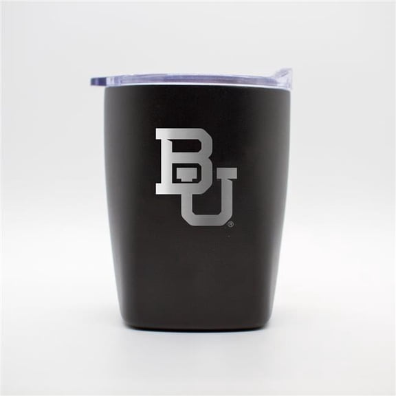 Logo Brands 111-S14PR-BLK-9 Baylor Bears 10 oz Etch Powdercoat Rocks Tumbler