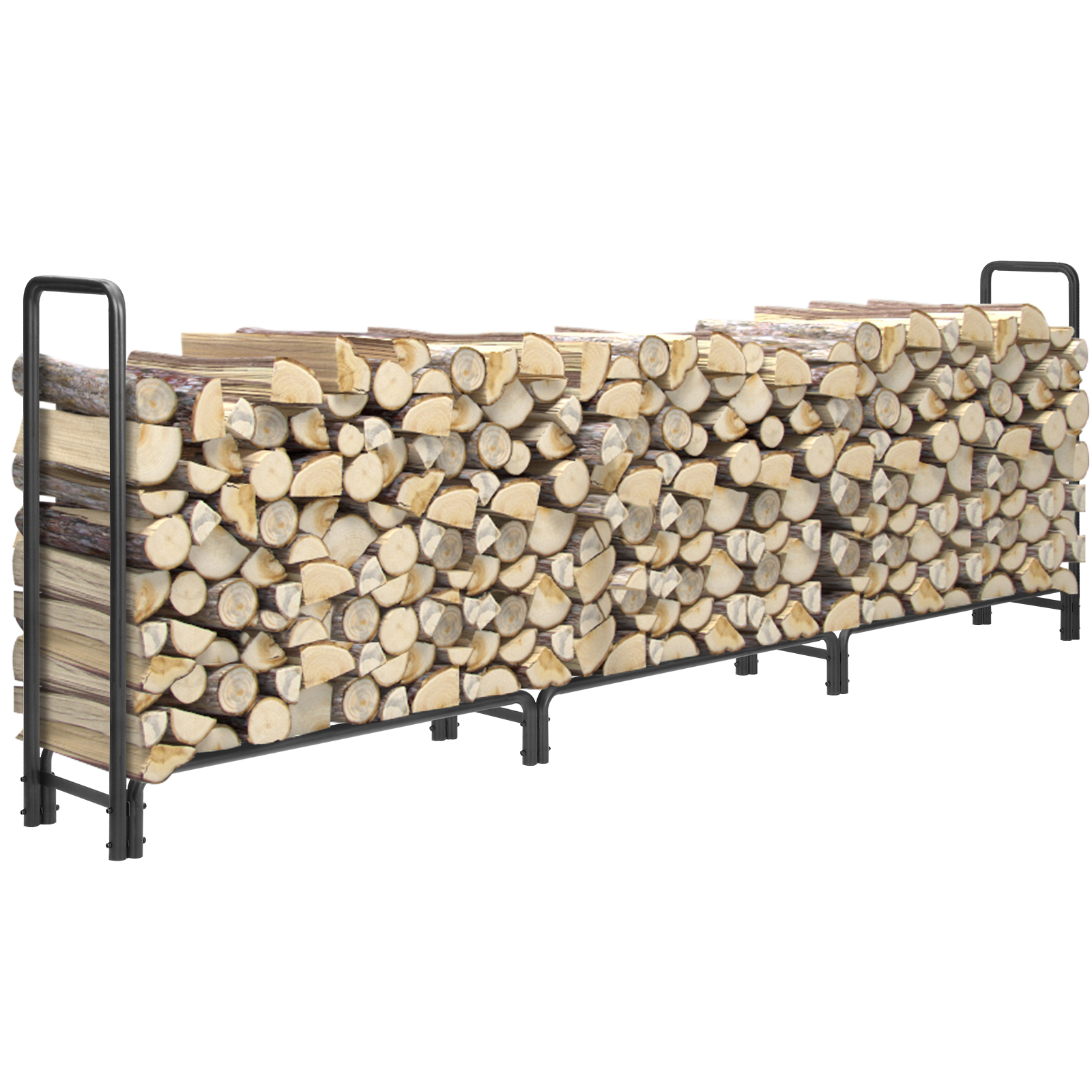KingSo Firewood Log Rack 4/8/12ft Wood Storage Holder for Ourdoor Patio