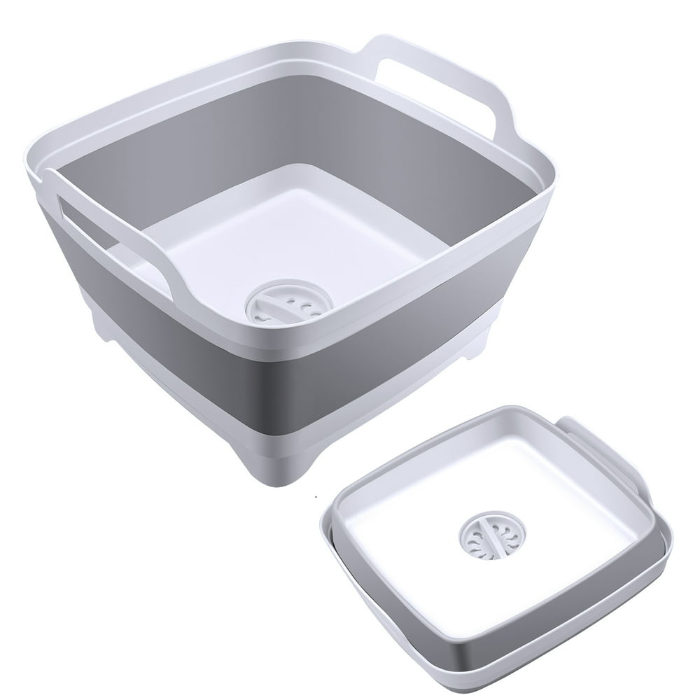 IMAGE Dish Tub, Foldable Food Strainers Collapsible Dish Tub Dish Pan ...