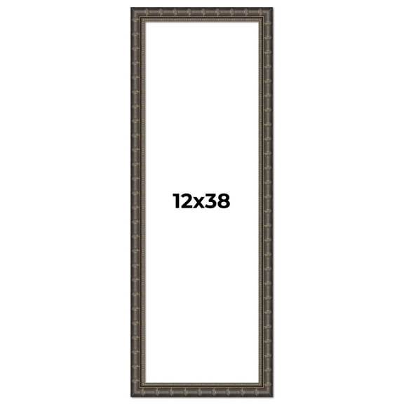 12x38 Frame Black Bamboo Solid Wood Picture Frame Width 1.5 Inches | Interior Frame Depth 0.5