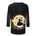 thumbnail image 5 of Ynynloco Womens Fall Shirts Halloween V Neck 3/4 Length Sleeve Pullover T-Shirts Thanksgiving Graphic Tee Tops, 5 of 5