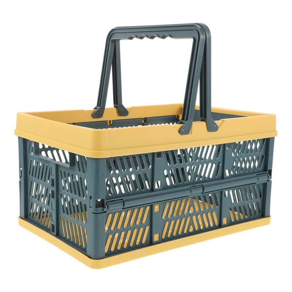 WRISTBIQUE Yellow Foldable Vegetable Basket Plastic Storage Organizer for Kitchen and Home Use, 1 Piece