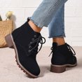 thumbnail image 5 of Wensltd Thick Bottom Boots for Women Round Toe Solid Color Fall Winter Fashion Style Casual Boots Black Brown, 5 of 7