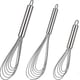 thumbnail image 1 of 3-Piece Stainless Steel Flat Whisk Set for Mixing & Stirring - Professional Kitchen Utensils, 1 of 1