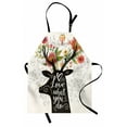 thumbnail image 1 of Saying Apron, Deer Silhouette with Antlers and Love What You Do Message Flower, Unisex Kitchen Bib with Adjustable Neck for Cooking Gardening, Adult Size, Multicolor Pink, by Ambesonne, 1 of 4