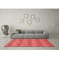 thumbnail image 3 of Ahgly Company Machine Washable Indoor Square Abstract Red Modern Area Rugs, 7' Square, 3 of 4