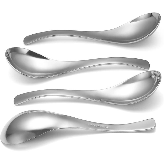 Thick Heavy-weight Soup Spoons, High Quality Stainless Steel Soup Spoons, Table Spoons, Set Of 6