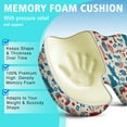 thumbnail image 5 of Premium Travel Pattern Memory Foam Seat Cushion Ergonomic Chair Pad for Office Chair, Car, Airplane & Bleachers Sciatica, Tailbone Hip & Back Pain Relief - Chair Cushion for Long Office Workers., 5 of 5