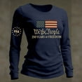 thumbnail image 2 of ASDFVBKG American Flag Shirts Womens Vintage American Flag Graphic T Shirts 4th Of July Flag Patriotic Usa Graphic Blouse Plus Size Tops for Women Blue 3XL, 2 of 3