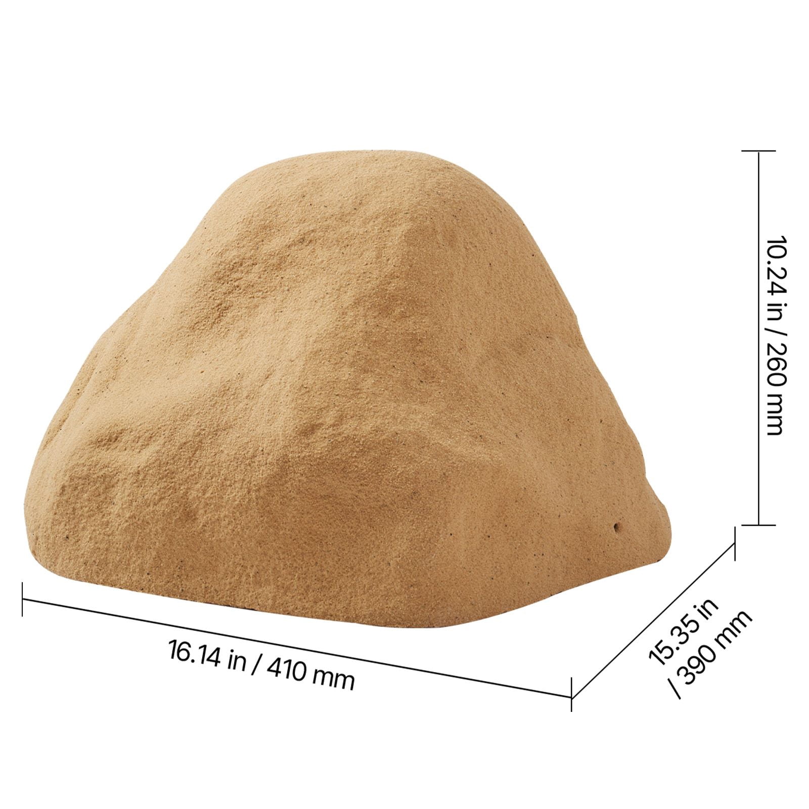 Artificial Fake Rock Cover 16.14 x 15.35 x 10.24 in, HDPE Material, UV-Resistant, Metal Stakes Included, for Well Pump Electrical Box Concealment