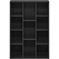 thumbnail image 3 of 11-Cube 41.7" Wooden Reversible Open Bookcase for Office, Living Room, Black, Multifunctional Shelf Storage Organizer for Home Decor, 3 of 5