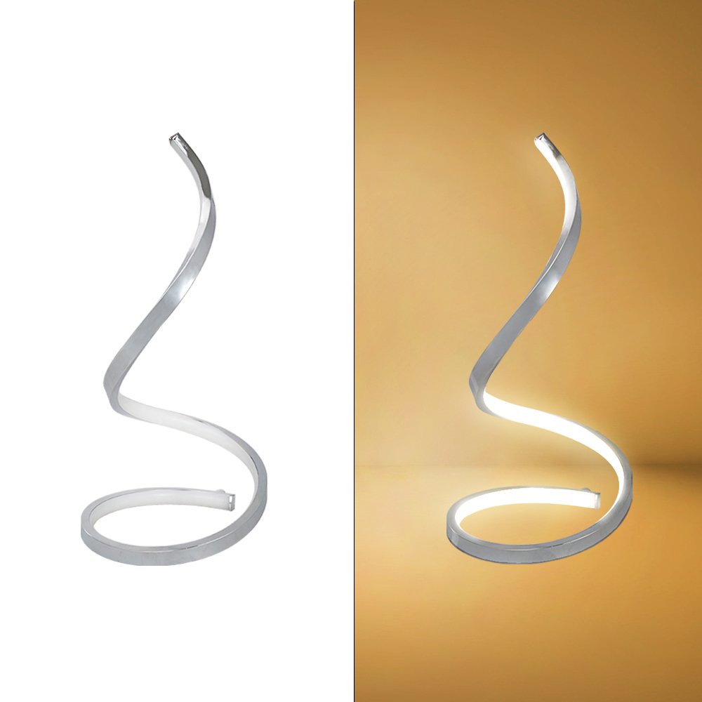 Spiral LED Table Lamp Modern Bedside Nightstand Lamp Curved Desk Lamp