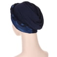 thumbnail image 6 of Women Muslim Braid Head Wrap Indian Cancer Hat Turban Hat Sleep Cap Chemo Cap PURPLE, 6 of 8