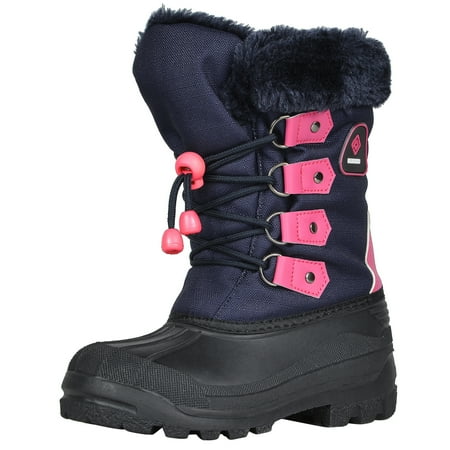 

Dream Pairs Kids Boys Girls Winter Snow Boots Waterproof Insulated Fur Outdoor Snow Boots Soft Warm Shoes Boots Maple Navy/Fuchsia Size 6